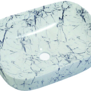 1001 Ceramic Table Top Wash basin | Glossy Counter Top for Bathroom, Hotel & Home | Rectangular Table top (18L x 13W x 5H)